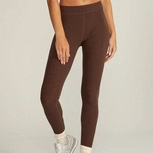BYLT Women's Rib High-Waist Legging in Chocolate Brown